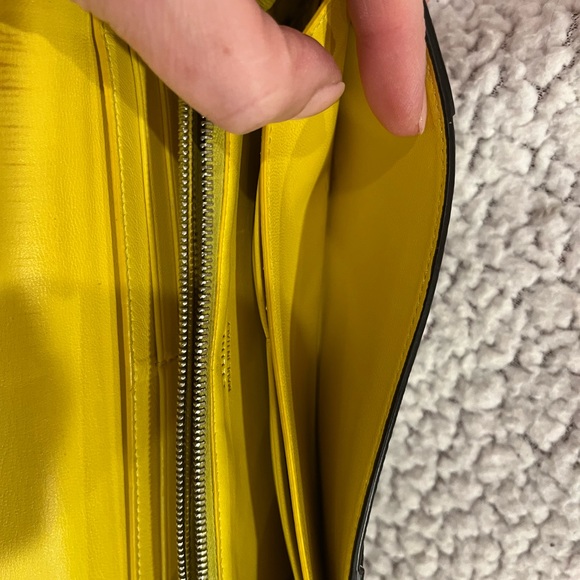 Céline Grey-Taupe Bicolor Yellow Bifold Snap Large Long Flap Wallet - Picture 15 of 16